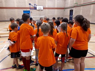 Team talk before the training session